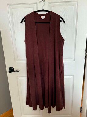 LuLaRoe "Joy" Longline Sleeveless Duster Vest